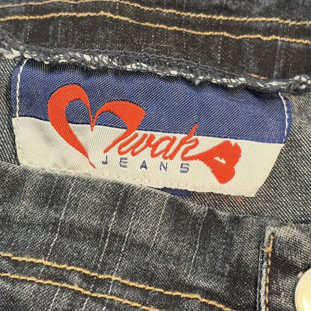 VTG Y2K SWAK Jeans Denim Maxi Skirt Womens 20 Dark Wash Utility Cargo Long